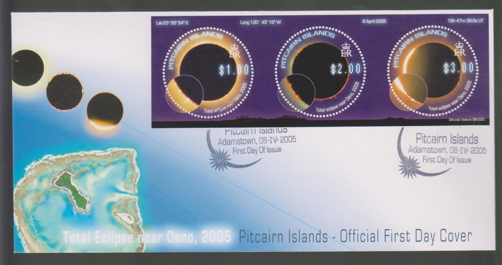 Pitcairn Total Eclipse 2005 FDC - Océanie
