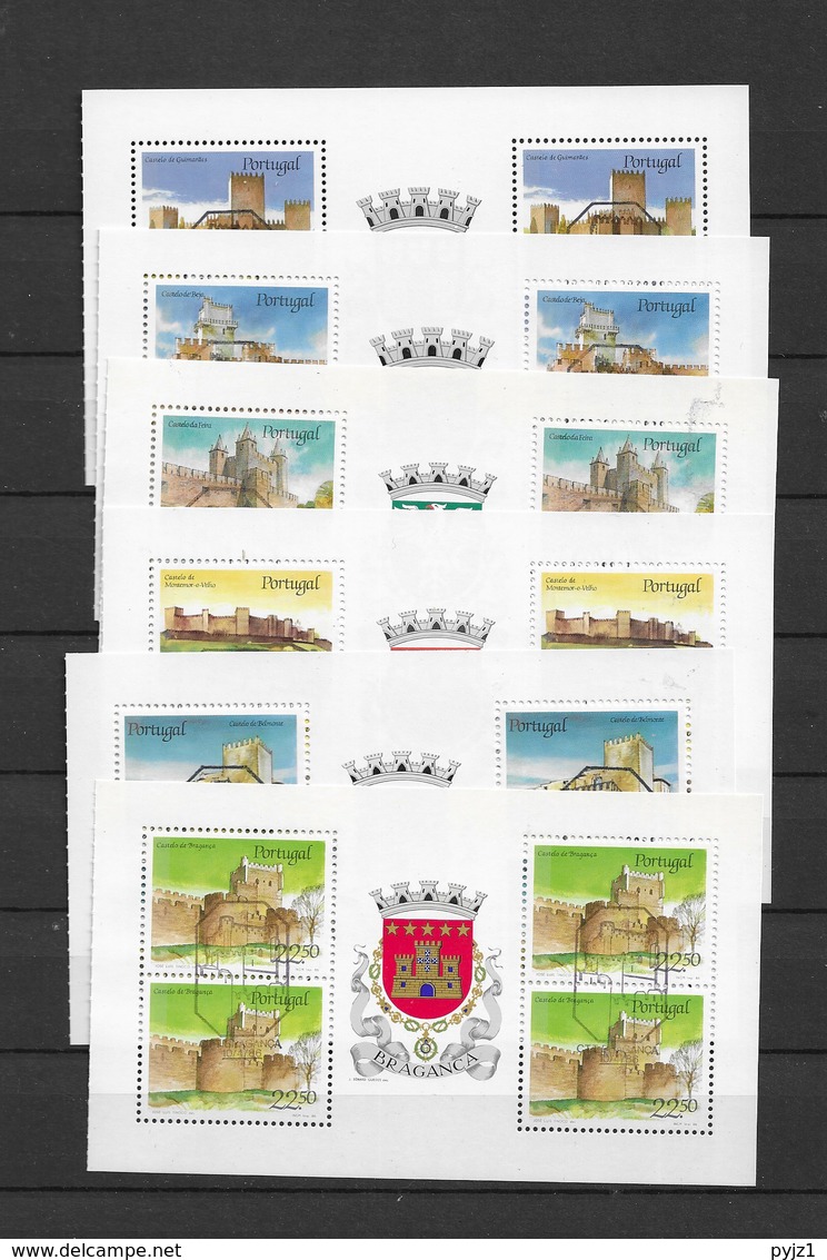 Portugal Booklet Panes Castles 1-6 - Used Stamps