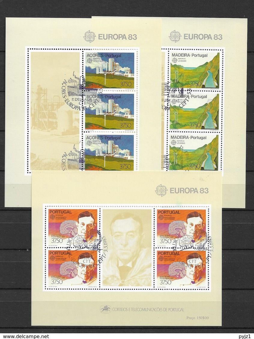 1983 Portugal Azoren Madeira Europa Sheets - Oblitérés