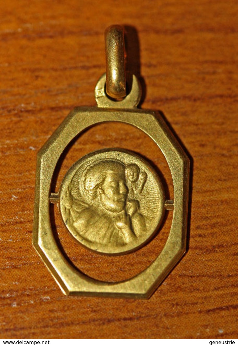 Pendentif Médaille Religieuse Style Art Déco - Années 30 "Saint Christophe Et Enfant Jésus" - Religious Medal - Religion & Esotérisme