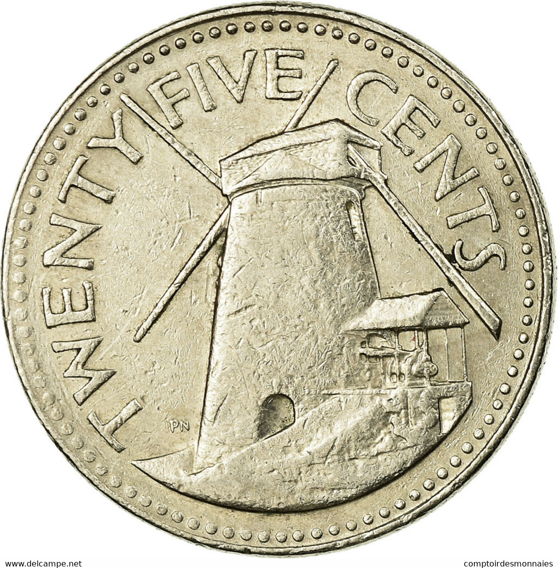Monnaie, Barbados, 25 Cents, 1981, Franklin Mint, TB+, Copper-nickel, KM:13 - Barbades