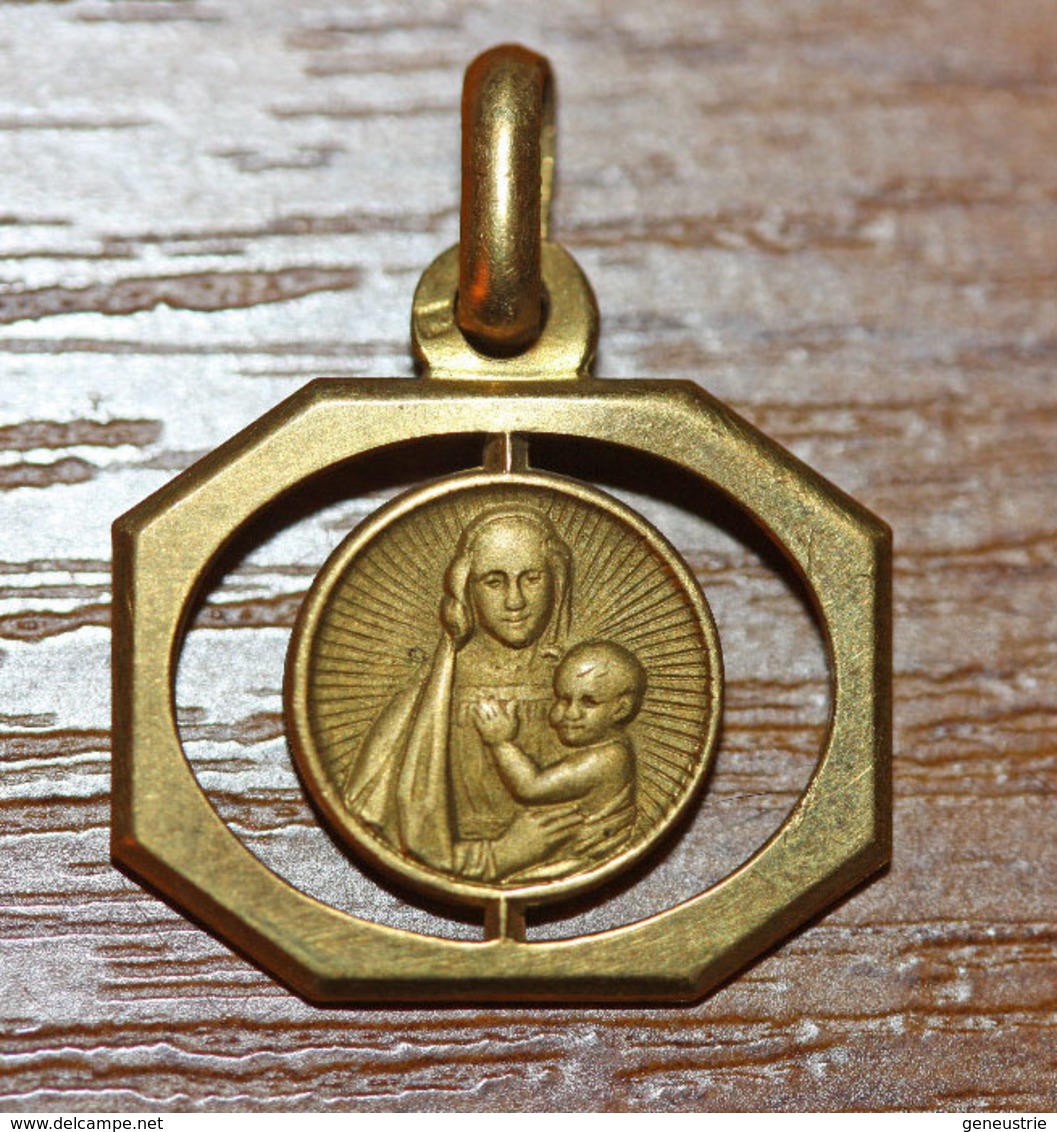 Pendentif Médaille Religieuse Style Art Déco - Années 30 "Vierge à L'Enfant" - Religious Medal - Religion & Esotérisme