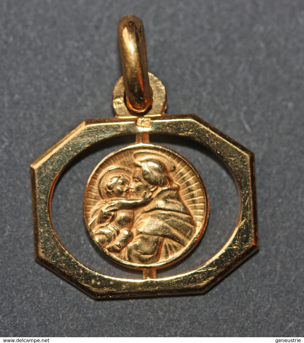 Beau Pendentif Médaille Religieuse Années 30 Art Déco " Saint Antoine Et Enfant Jésus" Religious Medal - Religion & Esotérisme