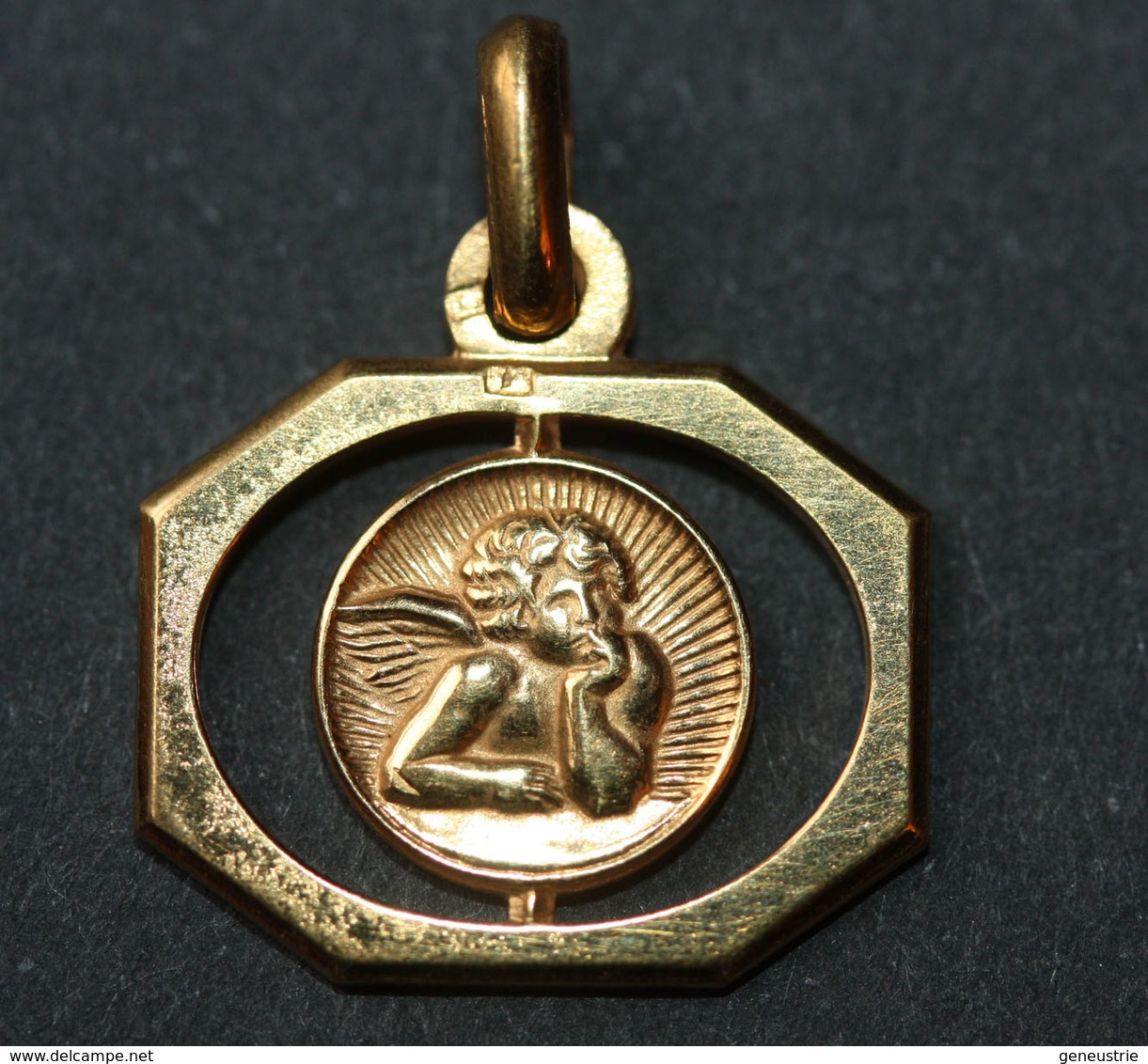 Beau Pendentif Médaille Religieuse Années 30 Art Déco " Ange De Raphaël" Religious Medal - Religion & Esotericism