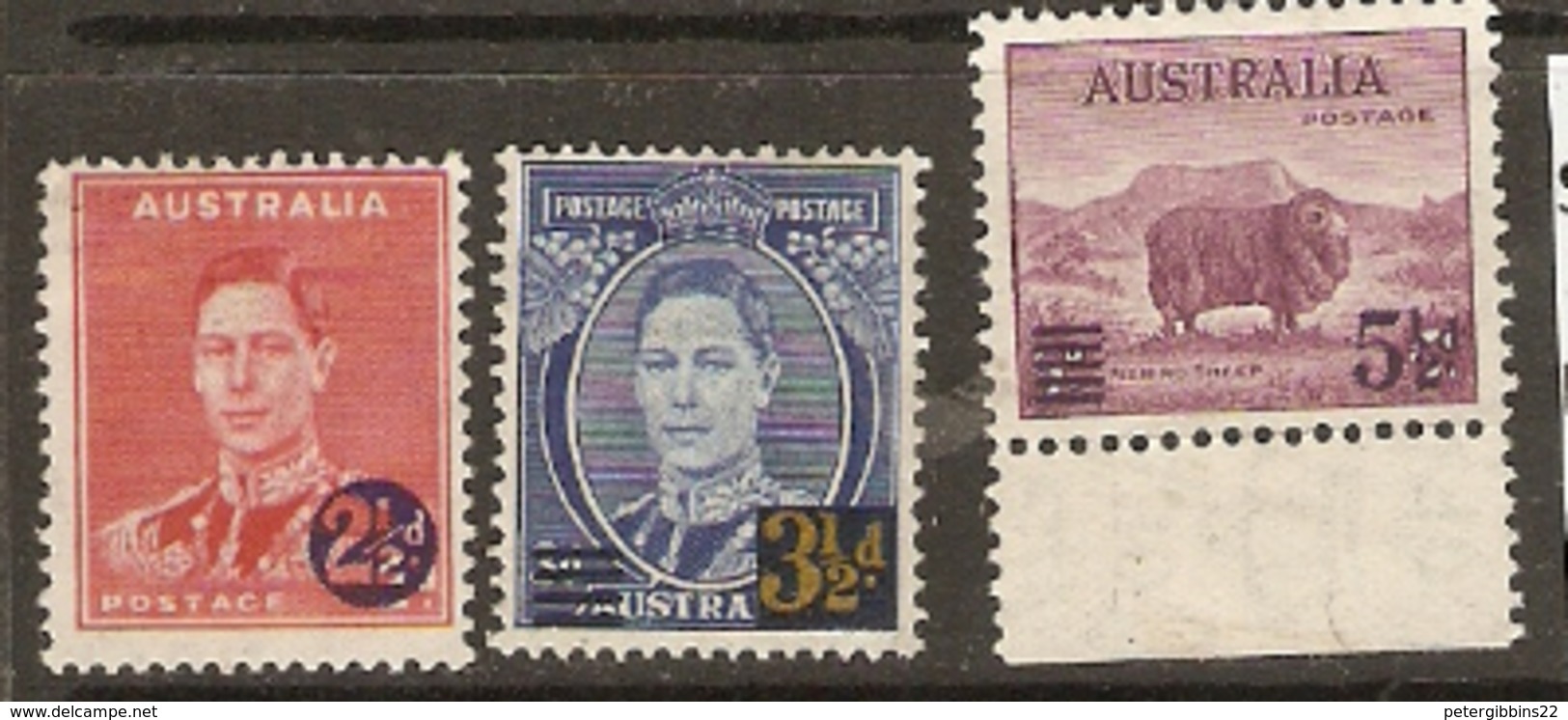 Australia  1941 SG 200-2 Overprints   Mounted Mint - Mint Stamps