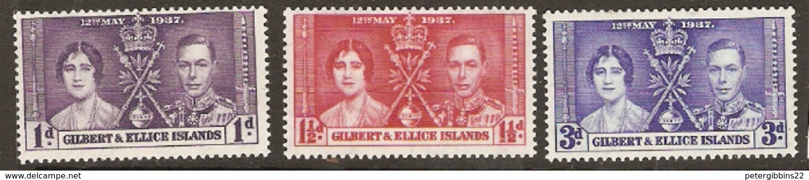 Gilber And Ellice Islands 1937  SG  40-2 Coronation   Mounted Mint - Gilbert & Ellice Islands (...-1979)