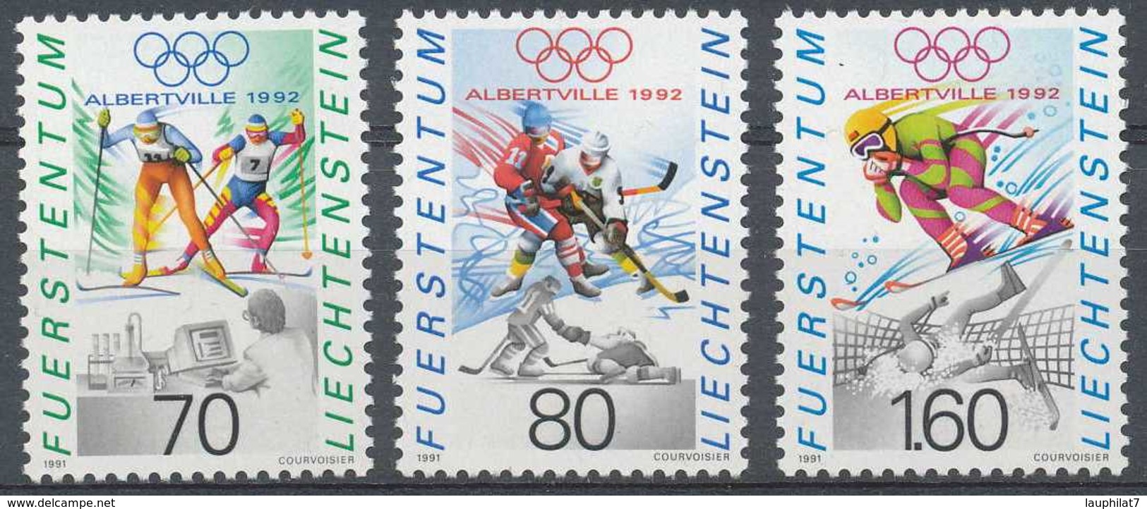 [807732]TB//**/Mnh-Liechtenstein 1991, Jeux Olympiques D'hiver D'Albertville (France), SC, 3,10CHF - Hiver 1992: Albertville