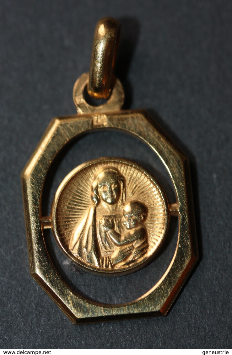 Beau Pendentif Médaille Religieuse Années 30 Art Déco "Vierge à L'Enfant" Religious Medal - Religion & Esotérisme