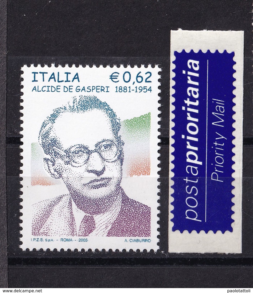 Italy, 2005- Cinquantenario Della Morte Di A. De Gasperi. MintNH - 2001-10: Mint/hinged