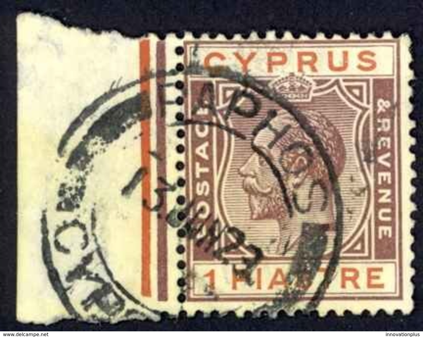 Cyprus Sc# 77 Used 1921-1923 1pi Violet & Carmine King George V - Cyprus (...-1960)