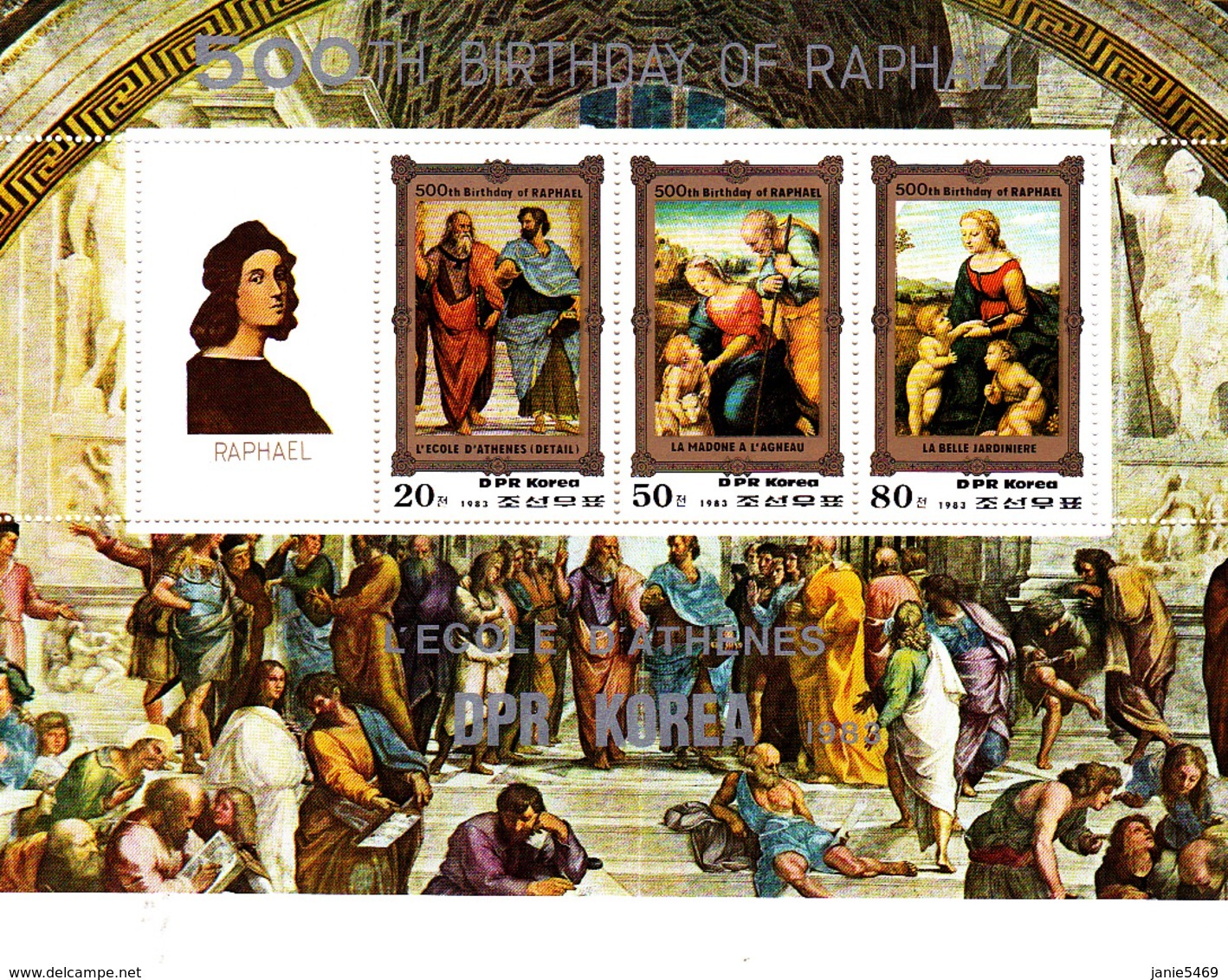 Korea Democratic People's Republic SG N2291a 1983 500th Anniversary Of Raphael,Sheetlet,Mint Never Hinged - Korea (Nord-)