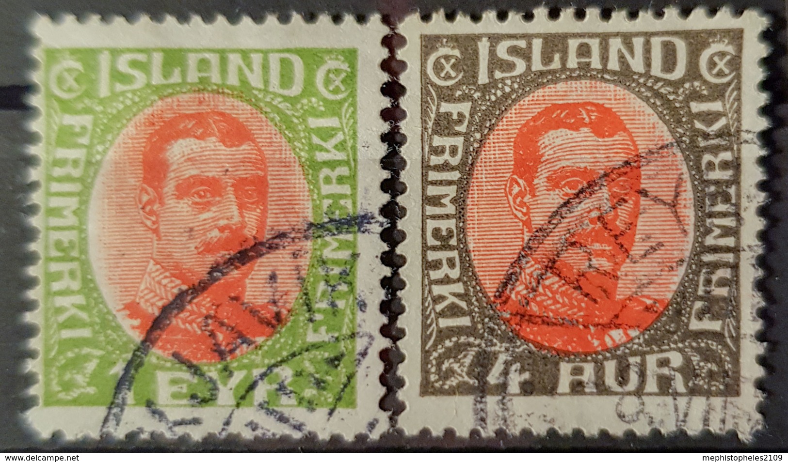 ICELAND 1931 - Canceled - Sc# 176, 178 - 1e 4a - Usati