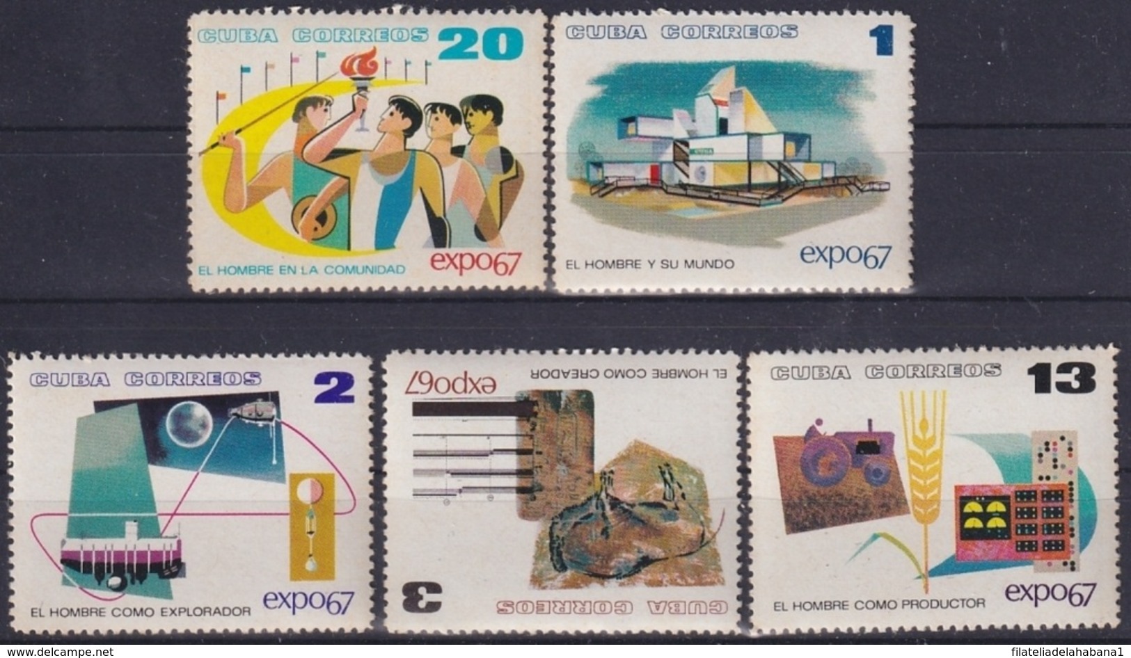 1967.82 CUBA 1967. Ed.1459-63. MNH. EXPO MONTREAL'67. CANADA. - Prephilately