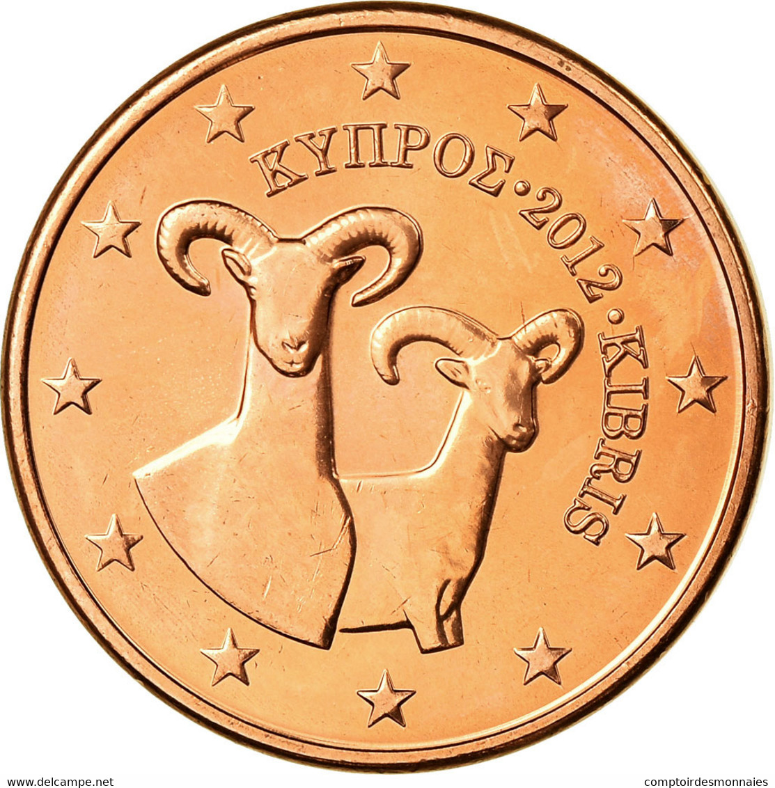 Chypre, 5 Euro Cent, 2012, SPL, Copper Plated Steel, KM:80 - Zypern