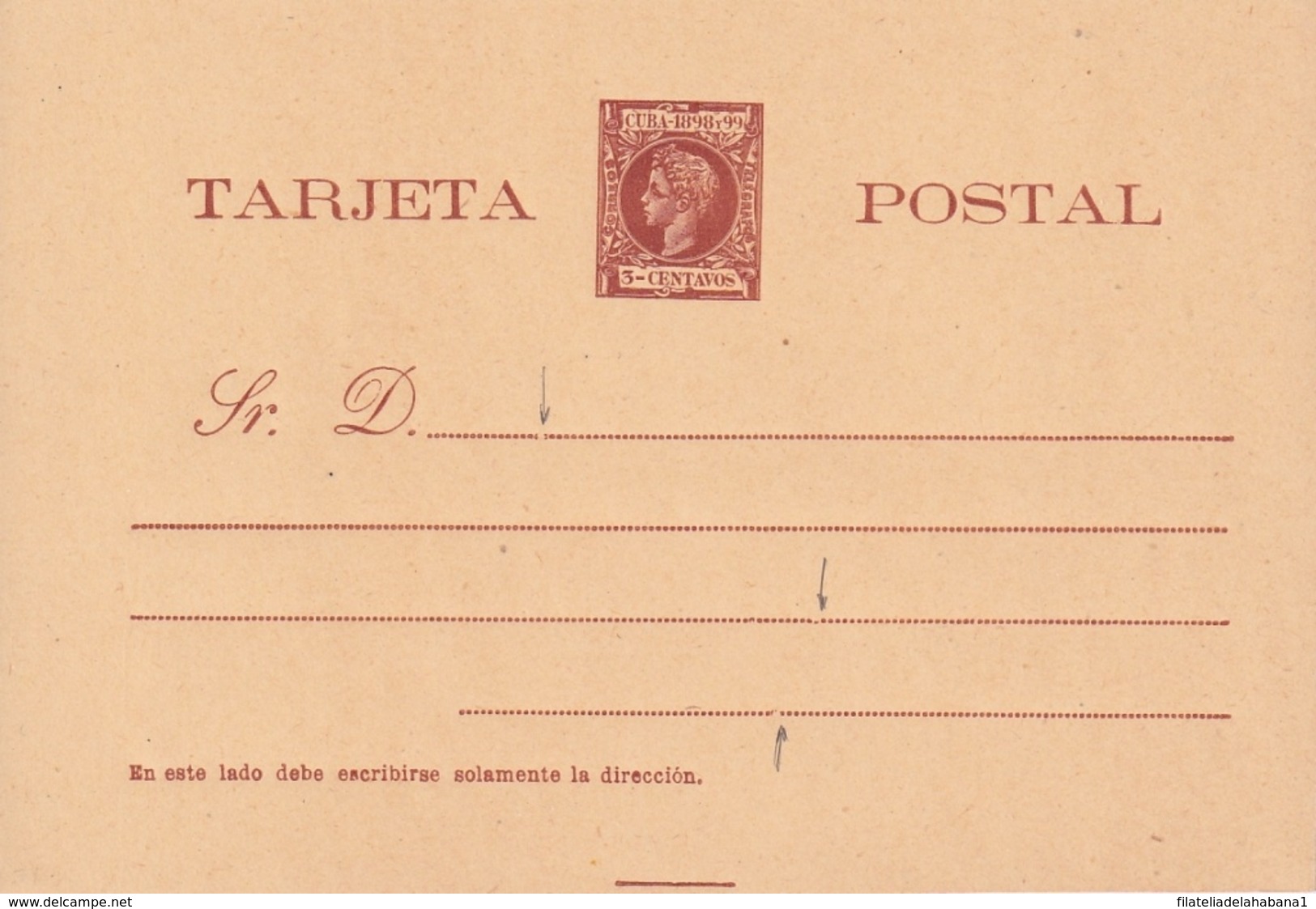 1898-EP-111 CUBA SPAIN. ALFONSO XIII. AUTONOMIA. 3c POSTAL STATIONERY, POSICIONES MARCADAS. - Other & Unclassified