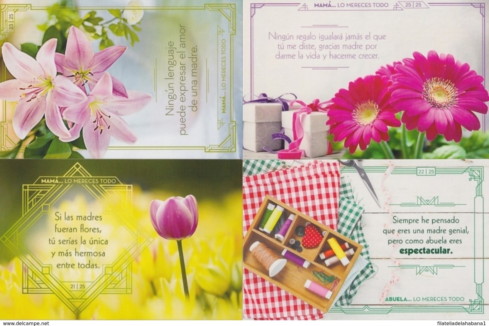 2019-EP-3 CUBA 2019 (25) POSTAL STATIONERY MOTHER DAY SPECIAL DELIVERY FLOWERS FLORES. COMPLETE SET UNUSED. - Other & Unclassified