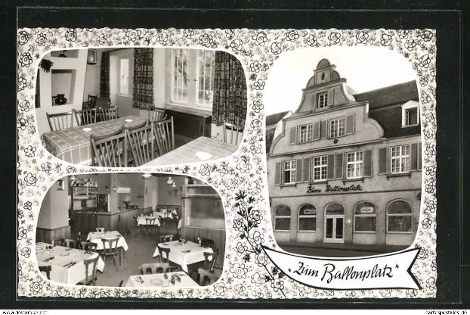 AK Darmstadt, Restaurant Zum Ballonplatz, Alexanderstrasse 29, Innen- Und Aussenansichten - Darmstadt