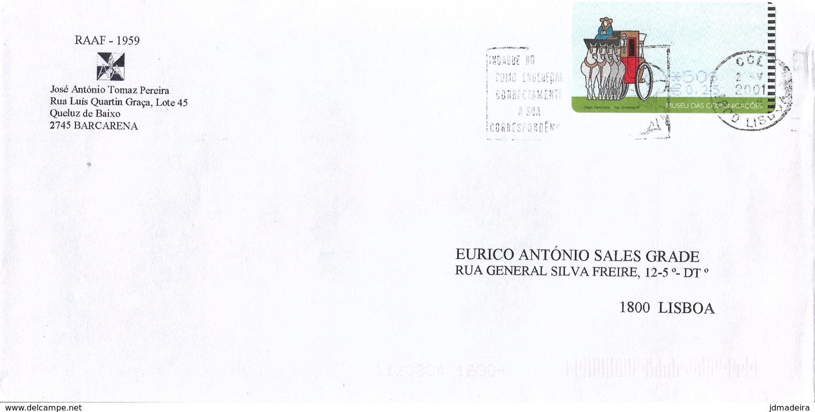 Portugal Cover With ATM Stamp - Machine Labels [ATM]