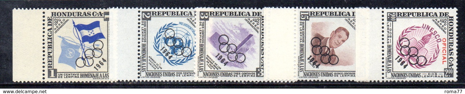 ETP392B - HONDURAS 1964 , Posta Aerea Serie N. 307/311  ***  MNH . Olimpiadi Tokyo - Honduras