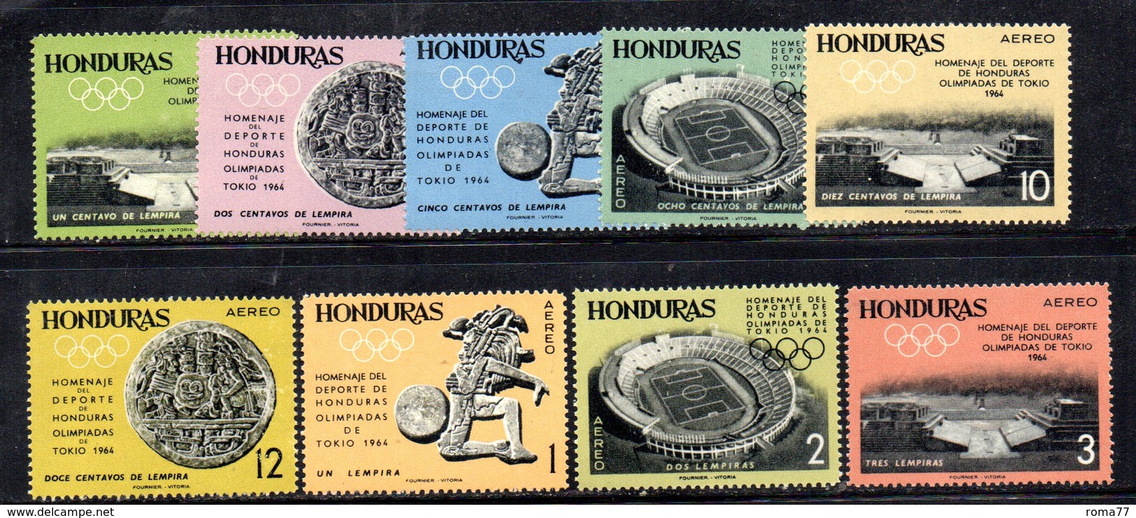 ETP404 - HONDURAS 1964 , Posta Aerea Serie N. 312/320  ***  MNH . Olimpiadi Tokyo - Honduras