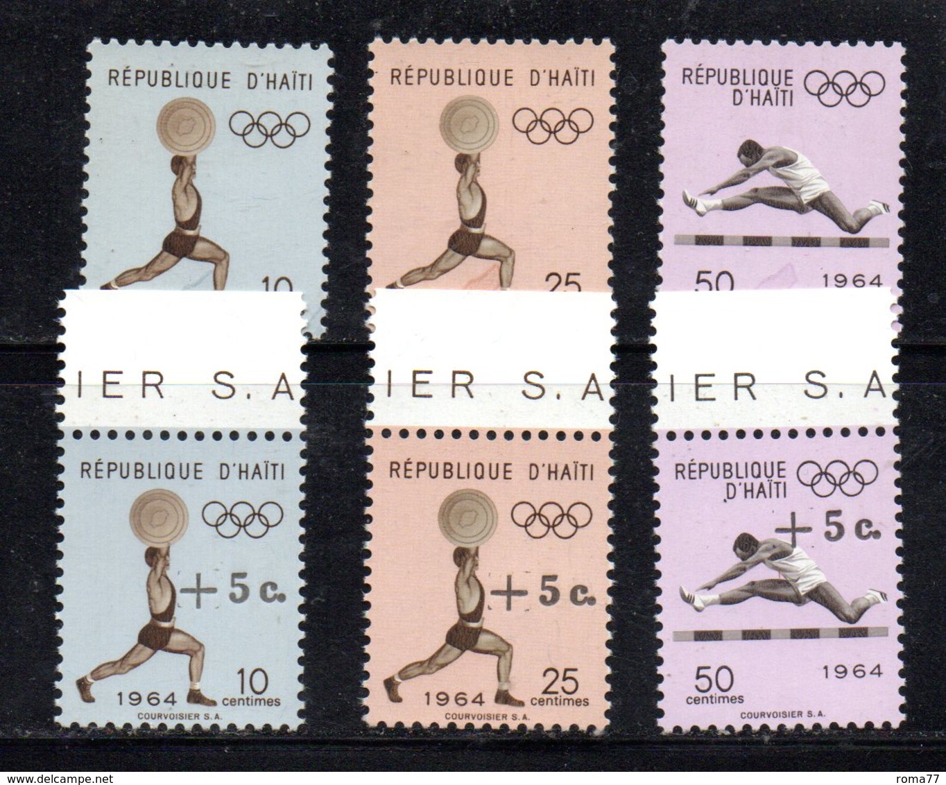 APR562 - HAITI 1964 , Yvert Serie N. 515/517+529/531  ***  MNH . Olimpiadi Tokyo - Honduras