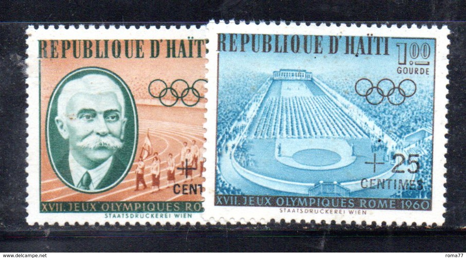 APR603 - HAITI 1960 , Yvert Serie N. 451/452  ***  MNH . Olimpiadi Roma - Haiti