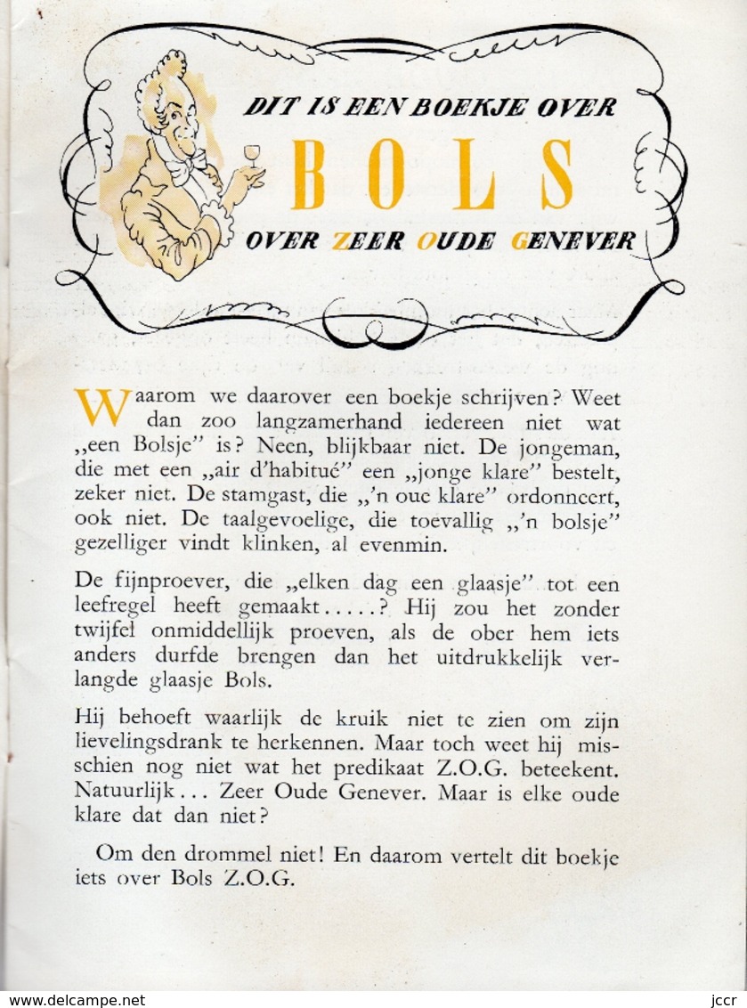 Bols Z.o.g. (zeer Oude Genever) (genièvre) - Vers 1960 - Koken & Wijn