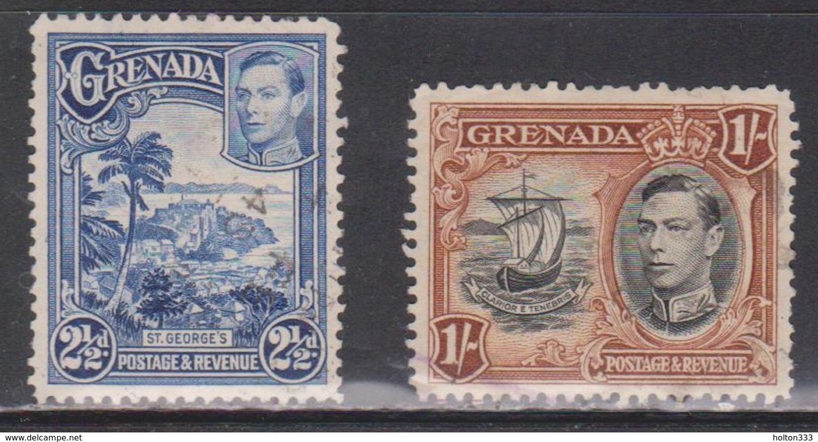 GRENADA Scott # 136, 139 Used - KGVI & Various Scenes - Grenada (...-1974)