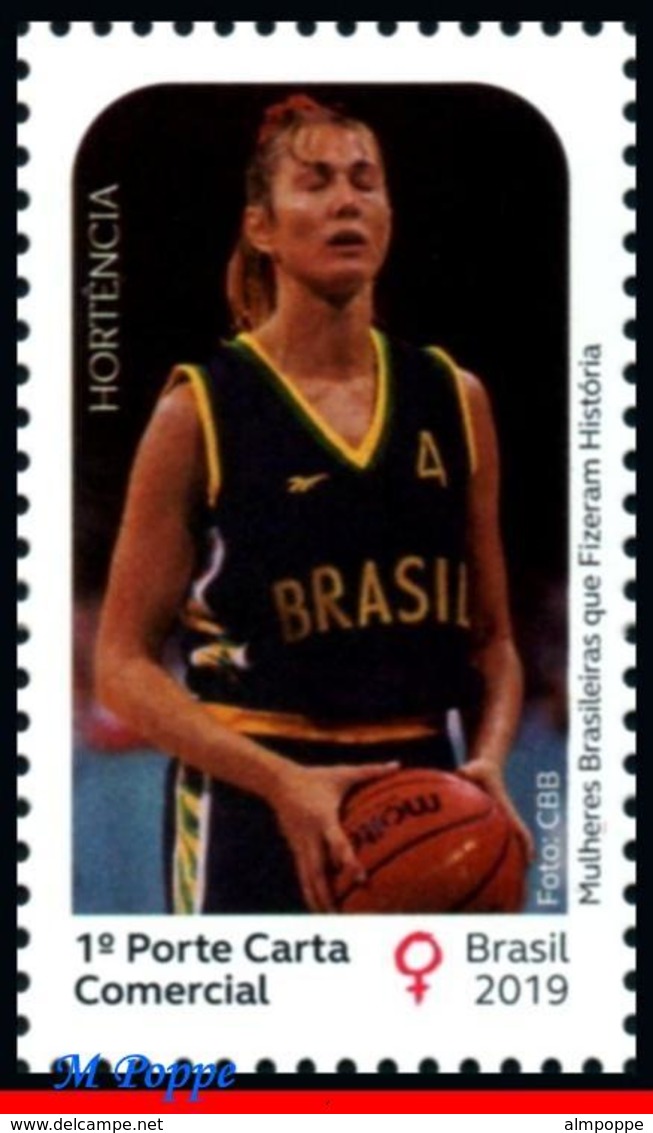 Ref. BR-V2019-17 BRAZIL 2019 - FAMOUS PEOPLE, WOMEN WHO MADE HISTORY,, HORT�NCIA, QUEEN OF BASKETBALL, MNH,1V - Basket-ball