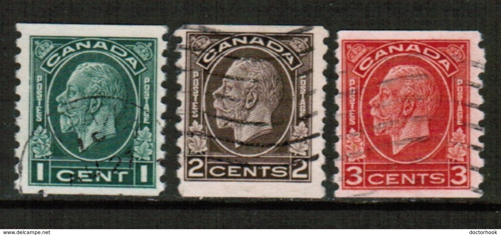 CANADA  Scott # 205-7 VF USED  (Stamp Scan # 528) - Used Stamps