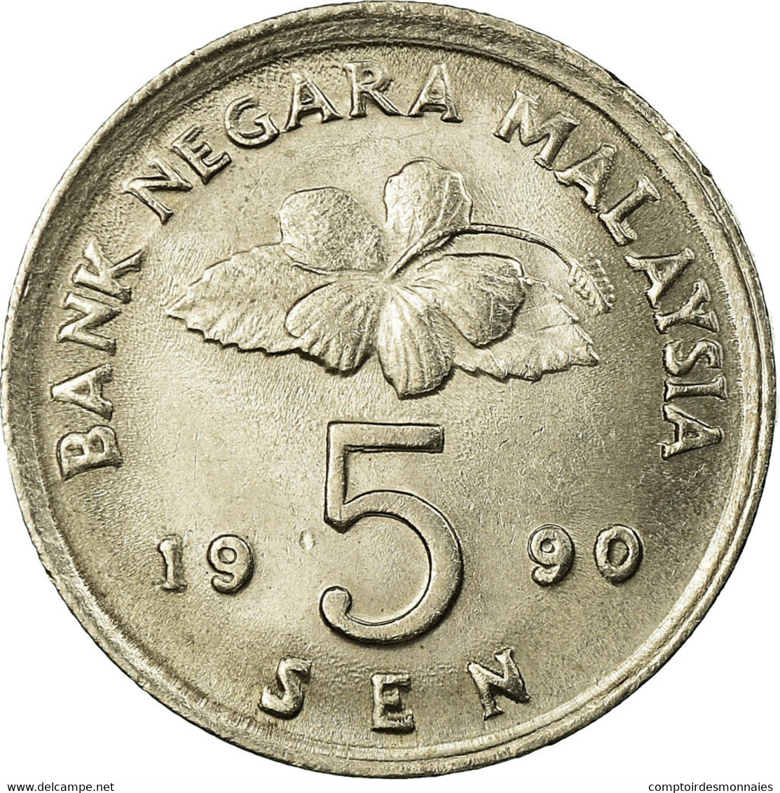 Monnaie, Malaysie, 5 Sen, 1990, TTB, Copper-nickel, KM:50 - Malaysie