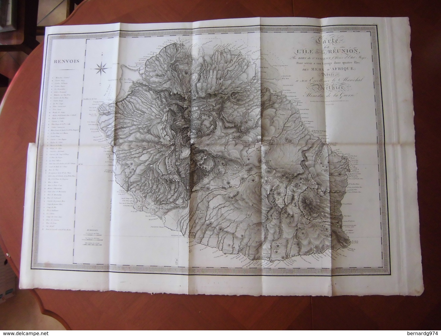 Bourbon Réunion : Très Grande Carte De 1804 Par Bory De Saint Vincent. Etat Exceptionnel - Carte Geographique