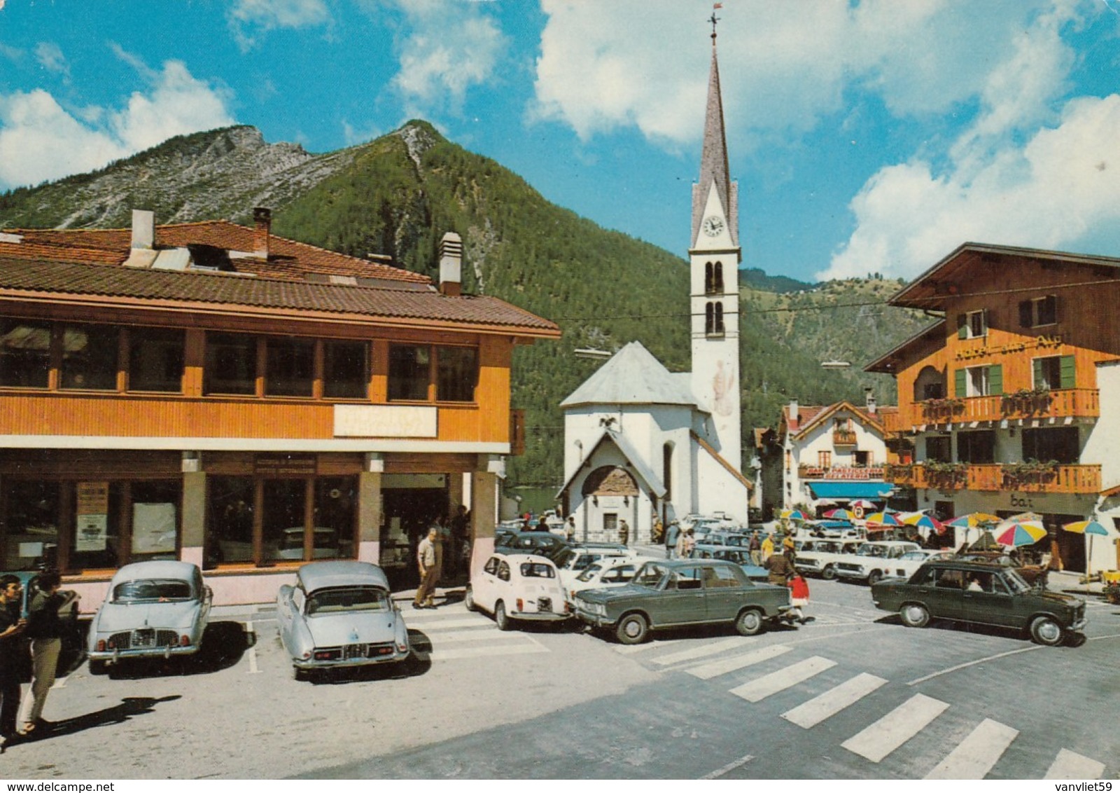 CITROEN DS-21-23-+ RENAULT-AUTO-CAR-VOITURE-COCHE-ALLEGHE-BELLUNO-ITALIA- VERA FOTOGRAFIA VIAGGIATA IL 2-7-1979 - Turismo