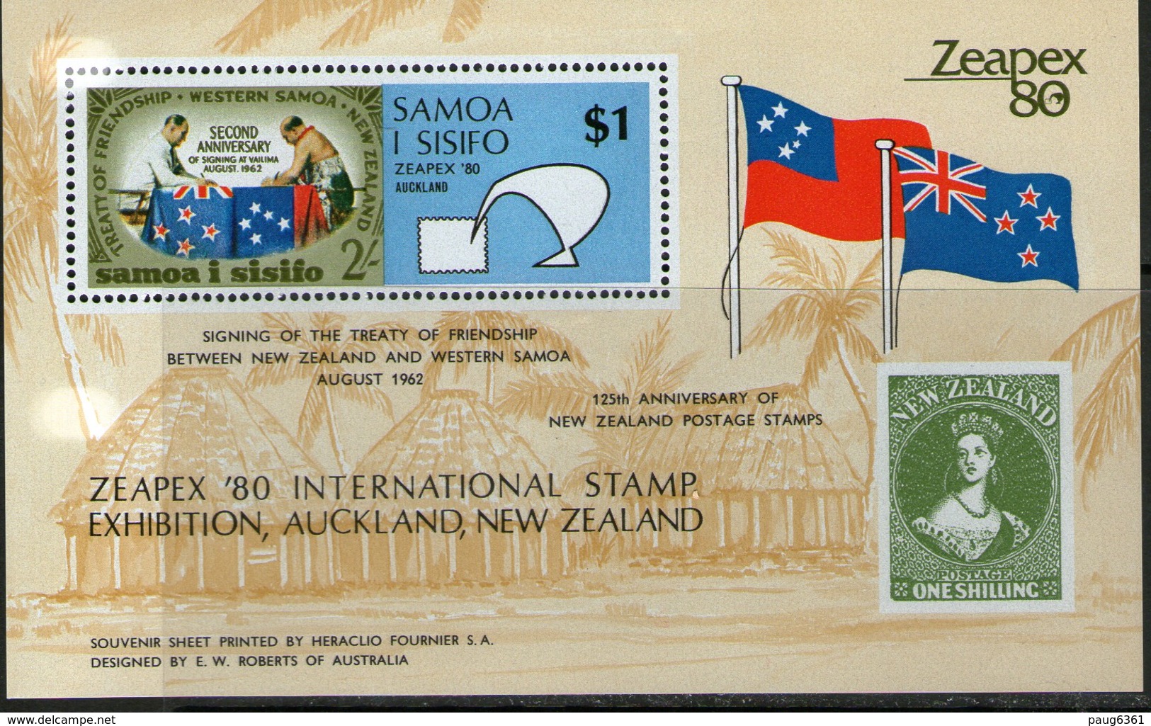 SAMOA 1982 ZEAPEX'80   YVERT  N°B22  NEUF MNH** - Samoa