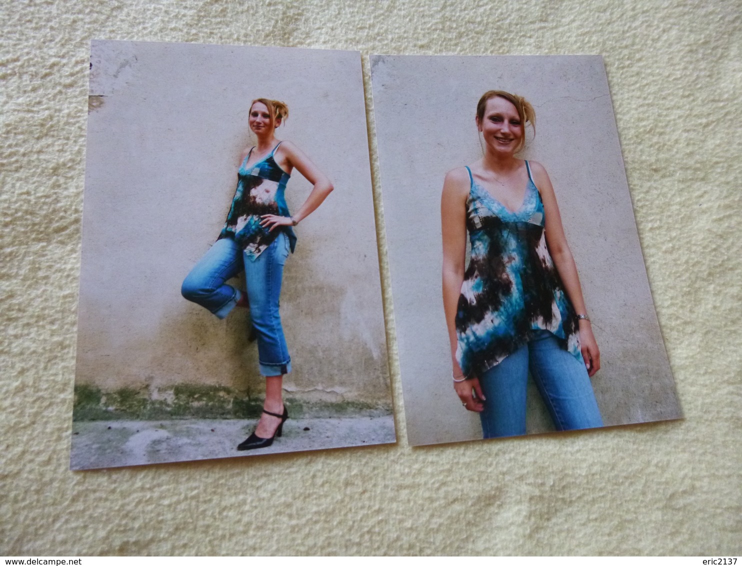 LOT DE 2 REPRODUCTIONS PHOTOS ...JEUNE FEMME POSANT - Pin-Ups