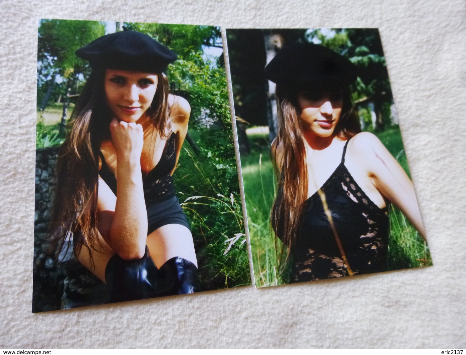 LOT DE 2 REPRODUCTIONS PHOTOS ...JEUNE FEMME SEXY - Personas