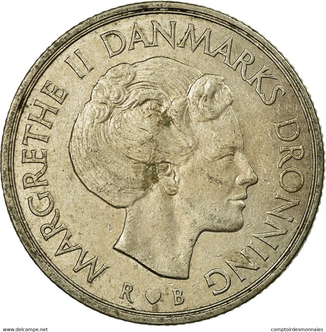 Monnaie, Danemark, Margrethe II, Krone, 1983, Copenhagen, TB+, Copper-nickel - Danemark