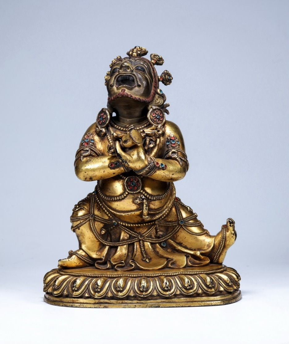 China Buddhism Copper Gilt Vajradhara Buddha Statue - Oriental Art