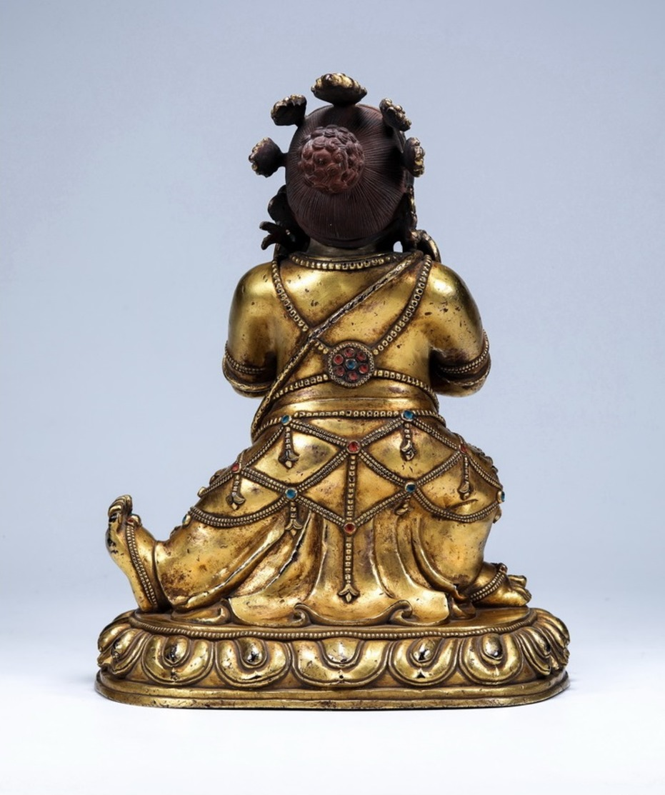 China Buddhism Copper Gilt Vajradhara Buddha Statue - Arte Orientale