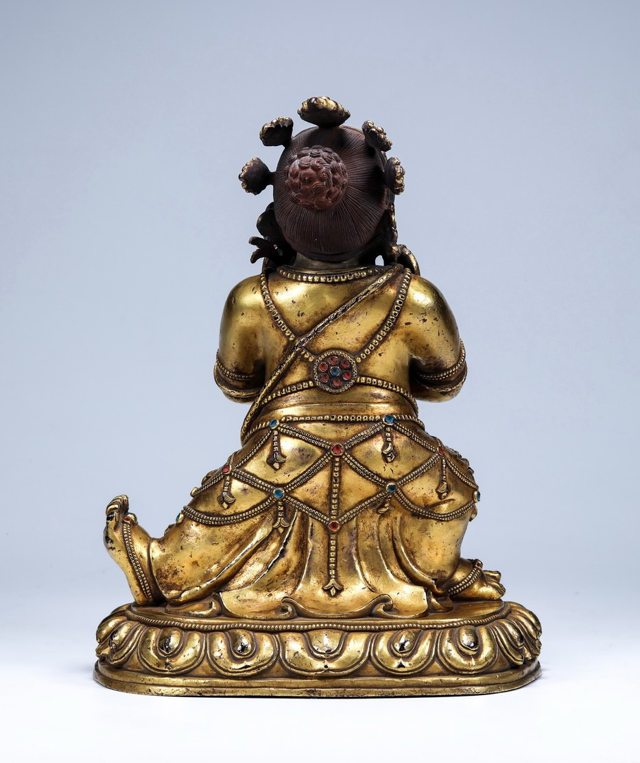 China Buddhism Copper Gilt Vajradhara Buddha Statue - Arte Orientale