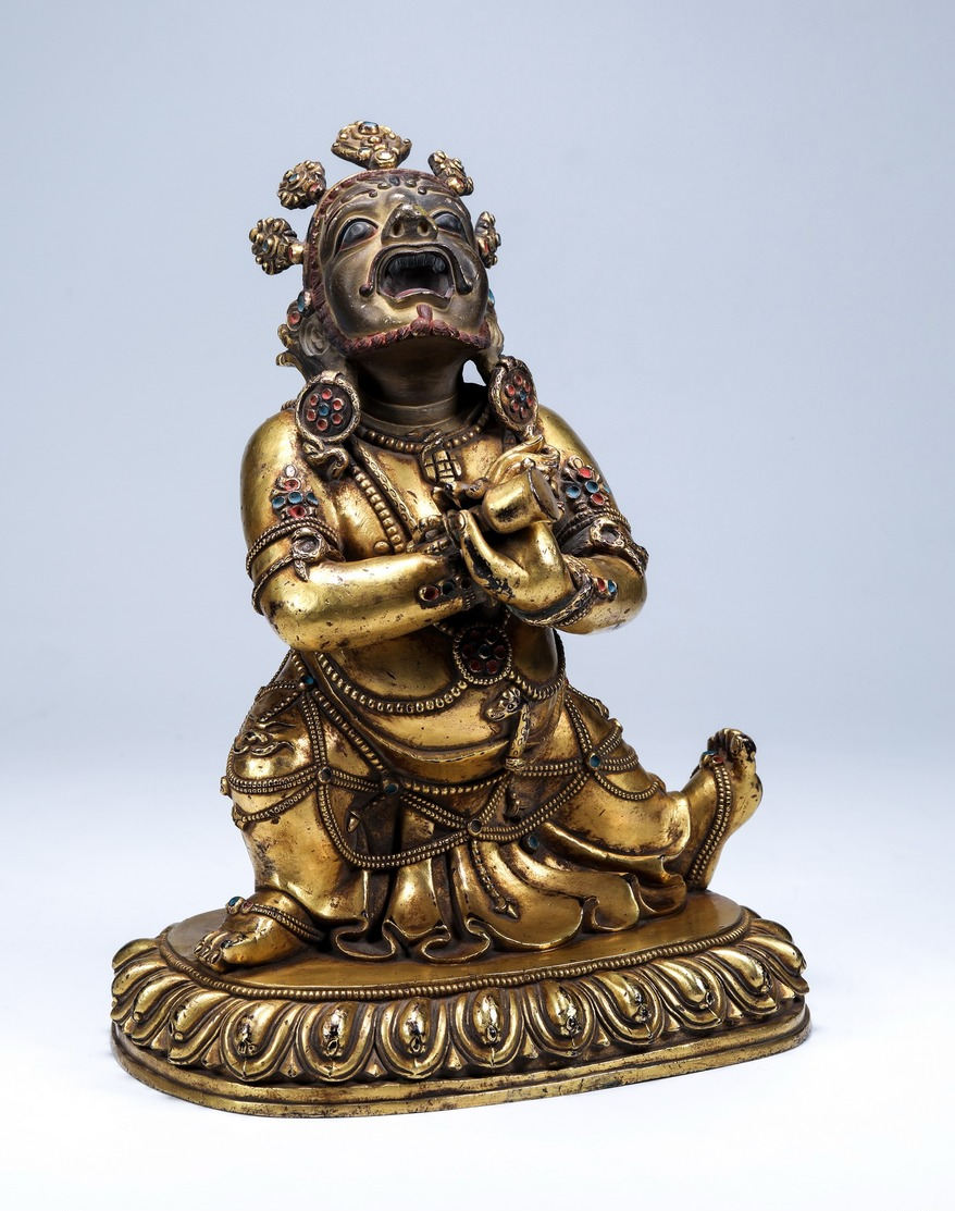 China Buddhism Copper gilt Vajradhara Buddha statue