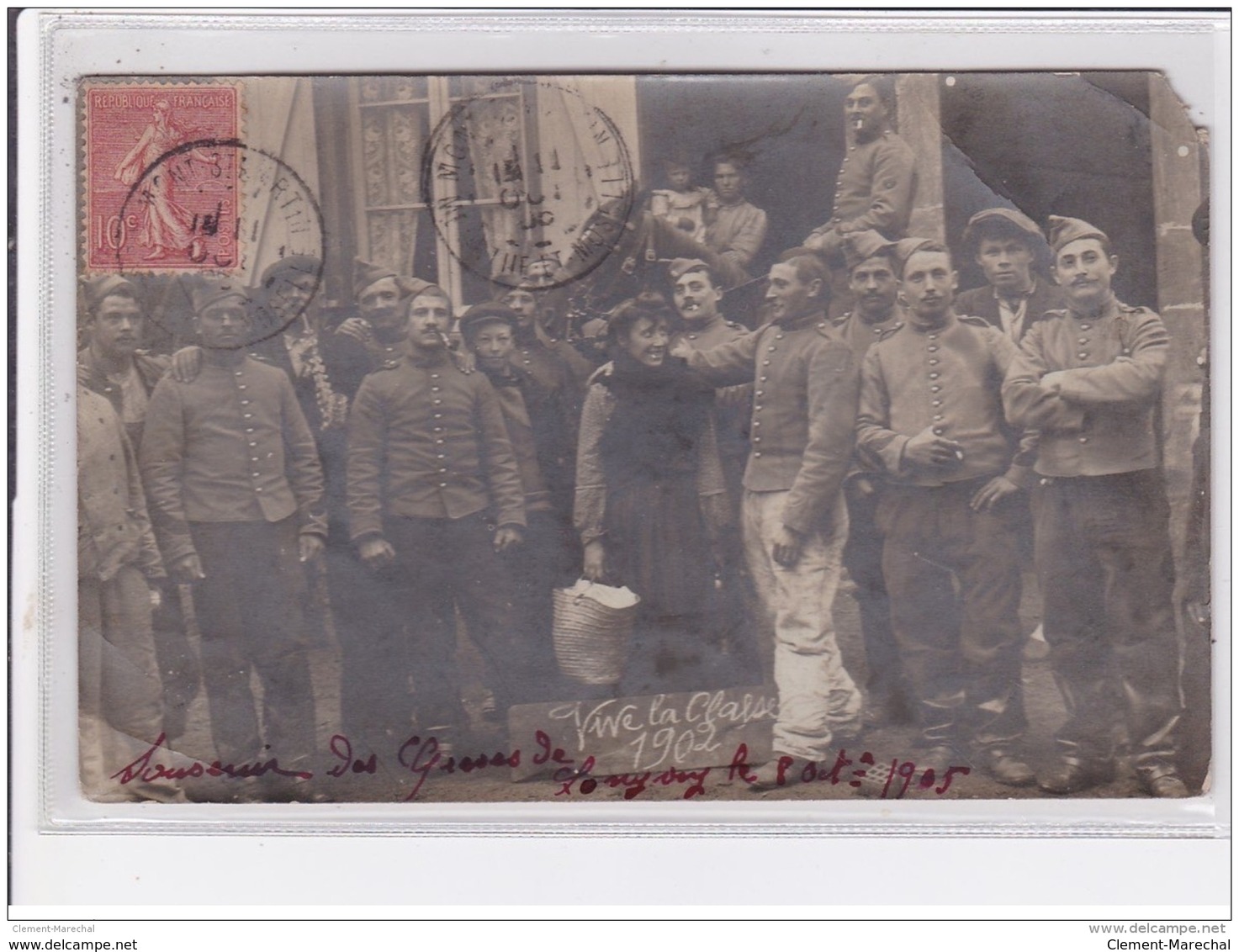 LONGWY : Carte Photo De Militaires Lors Des Grèves De 1905 - état (un Coin Manquant Et Un Autre Plié) - Longwy