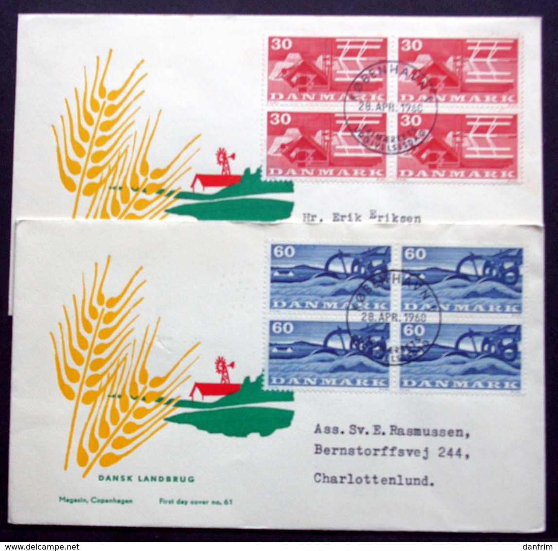 Denmark 1960  Agriculture / Landwirtschaft /   MiNr.378-80  FDC  ( Lot  Ks  )MAGASIN COVER - FDC