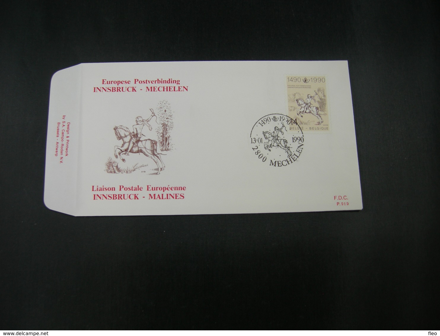 BELG.1990 2350 FDC (Mechelen) : "Liaison Postale Innsbruck-Malines" - 1981-1990