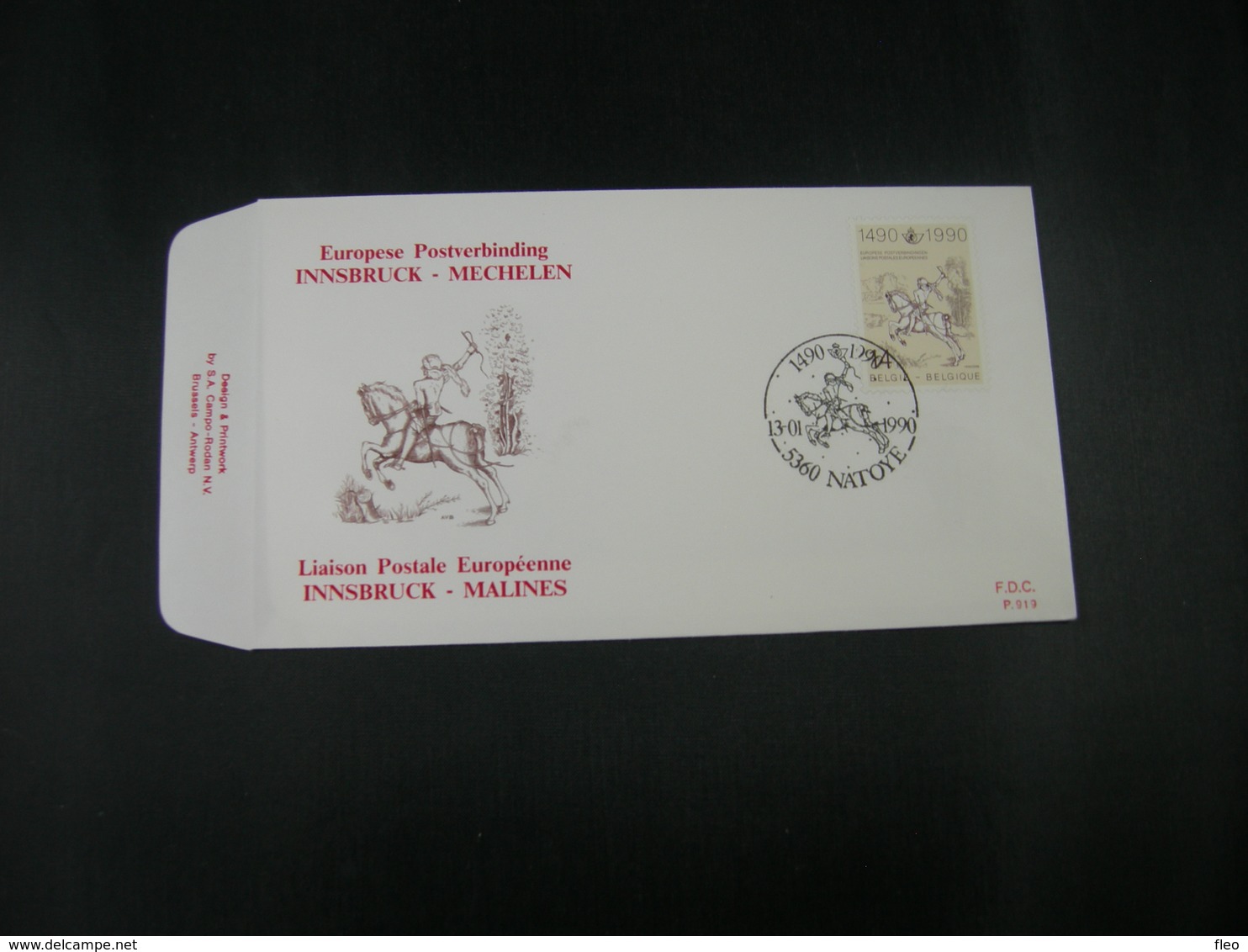 BELG.1990 2350 FDC (Natoye) : "Liaison Postale Innsbruck-Malines" - 1981-1990