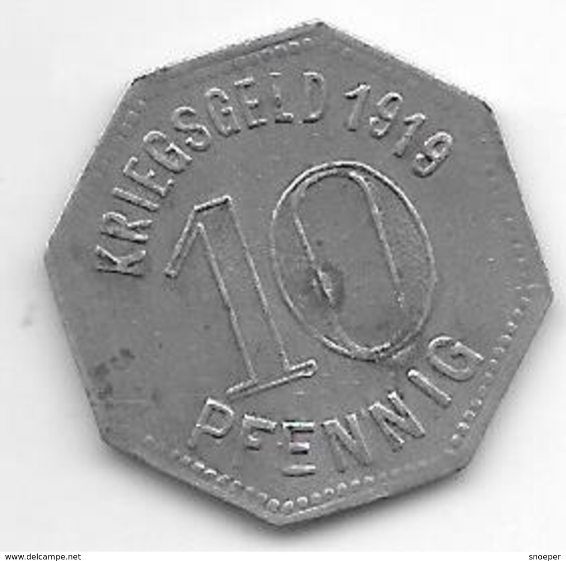 *notgeld  Dinslaken 10 Pfennig 1919 Zn   2904.4 / F99.3 - Andere & Zonder Classificatie