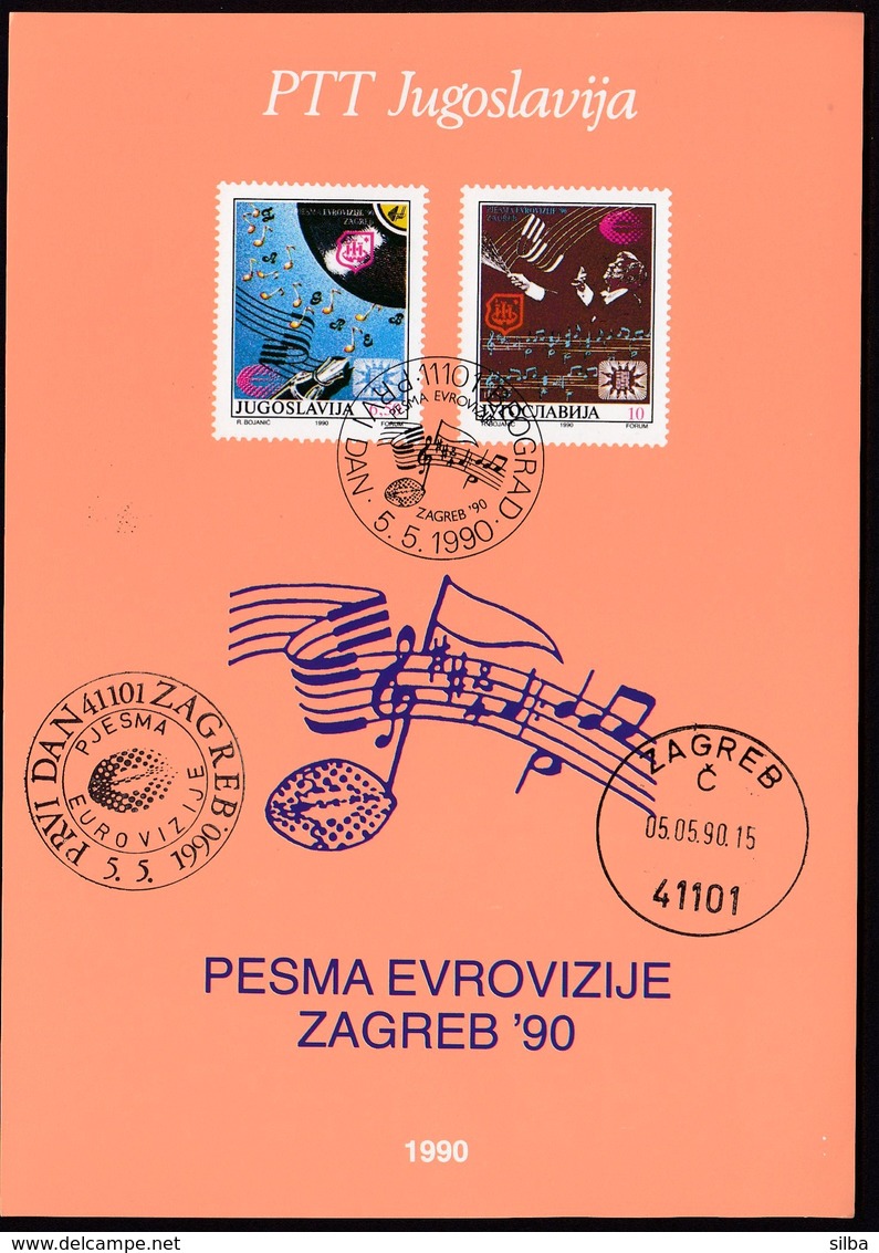 Yugoslavia 1990 / Eurovision Song Contest, Zagreb / Prospectus, Leaflet, Brochure - Sonstige & Ohne Zuordnung