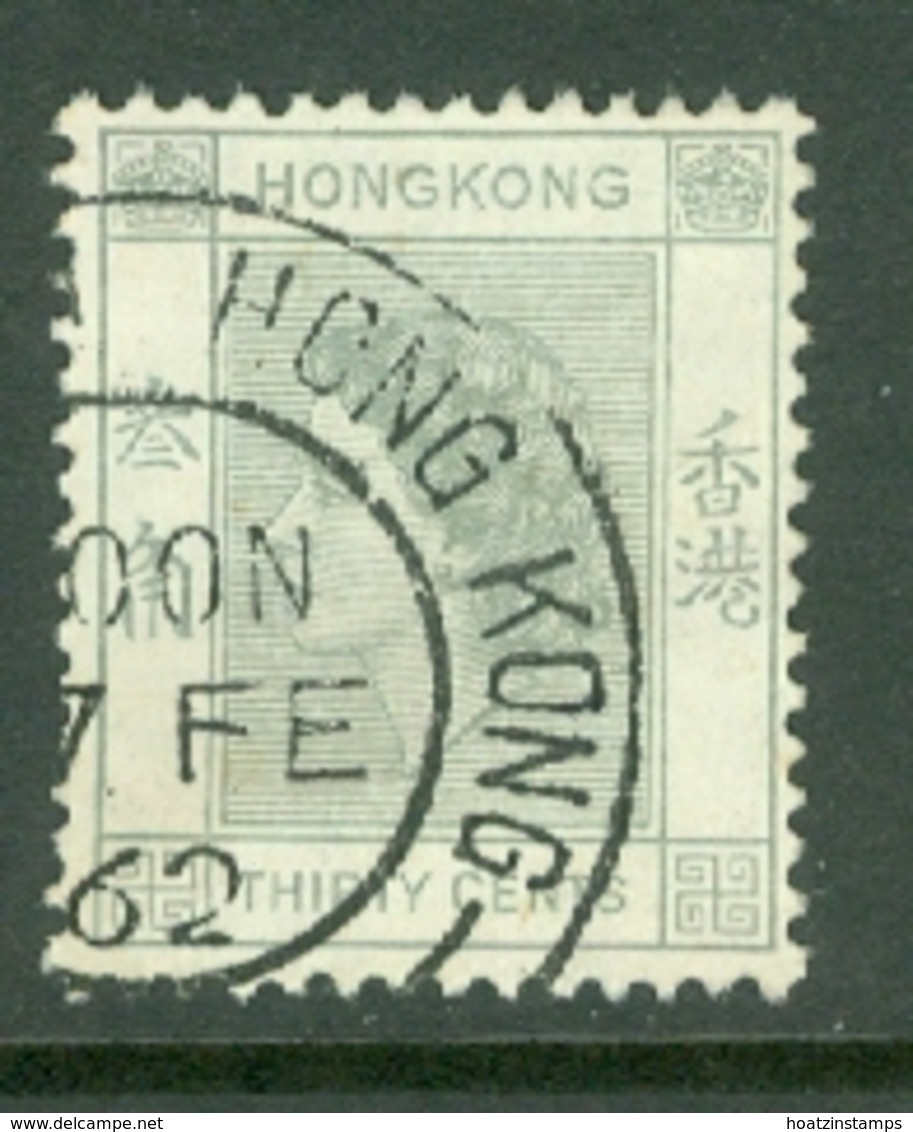 Hong Kong: 1954/62   QE II     SG183      30c   Grey    Used - Used Stamps