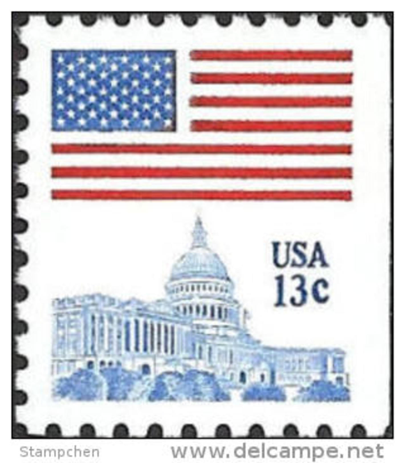 1977 USA Flag Over Capitol Stamp Sc#1623 Booklet Post - Monuments