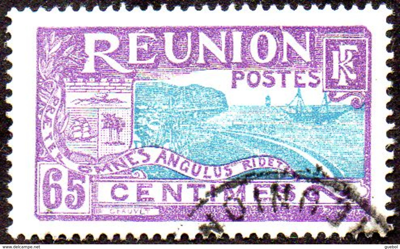 Réunion Obl. N° 112 - Vue -> Rade De Saint Denis - 65c Violet Et Bleu-vert - Oblitérés